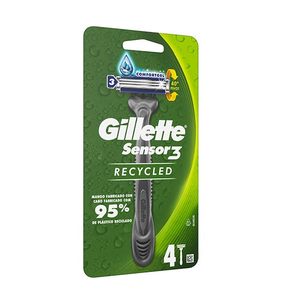 Odnímatelné holící hlavice Gillette Sensor 3 Recycled 4 Uds| 4UD