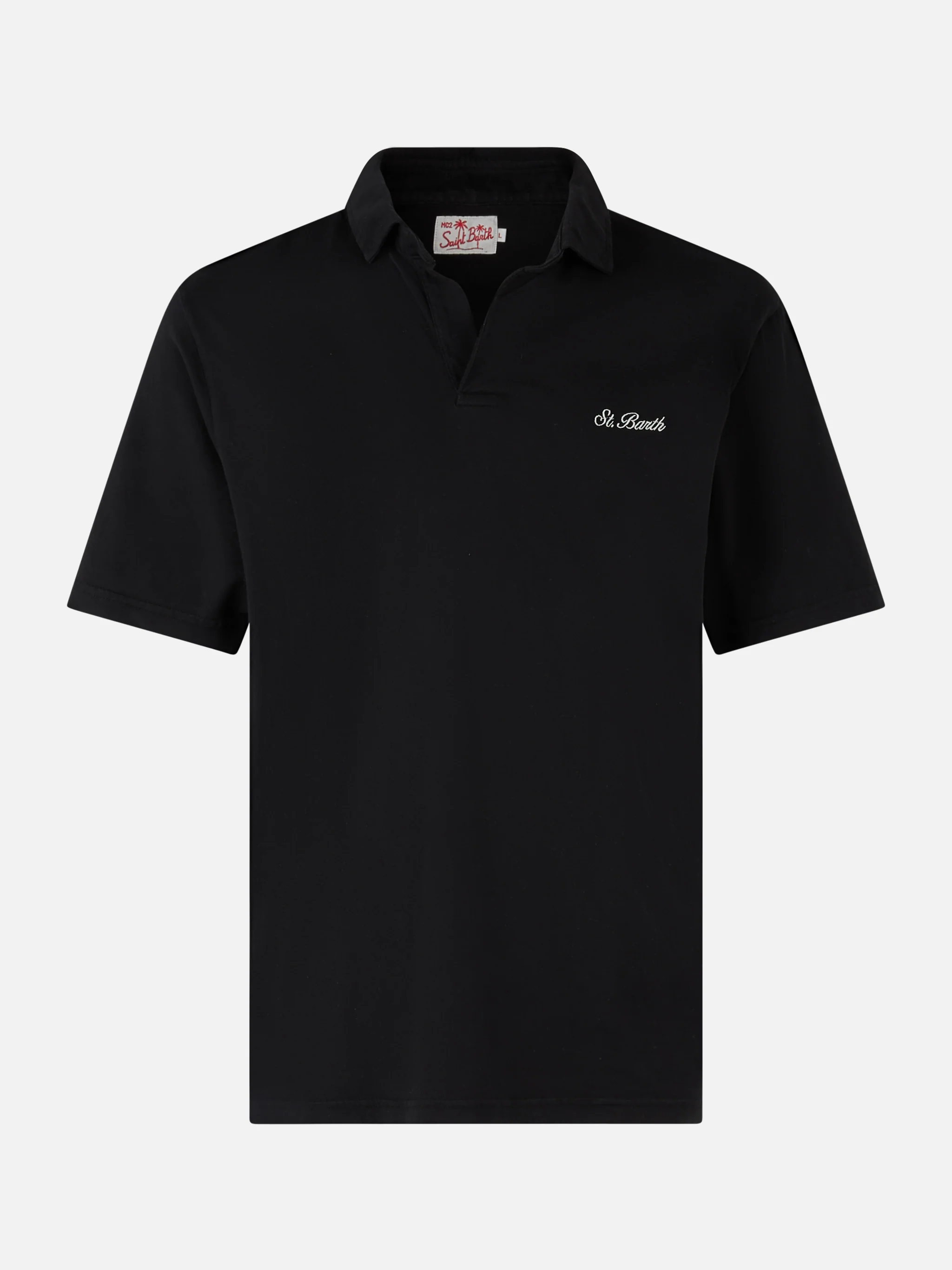 Brighton herenpolo van zwart katoenjersey