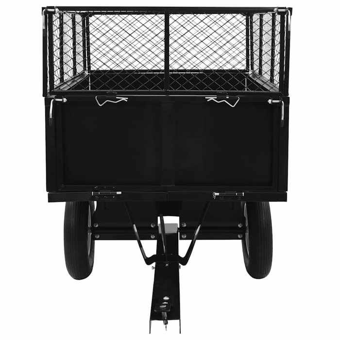 Remolque basculante - vidaXL - 300 kg - Acero - Negro - 153x77x103 cm