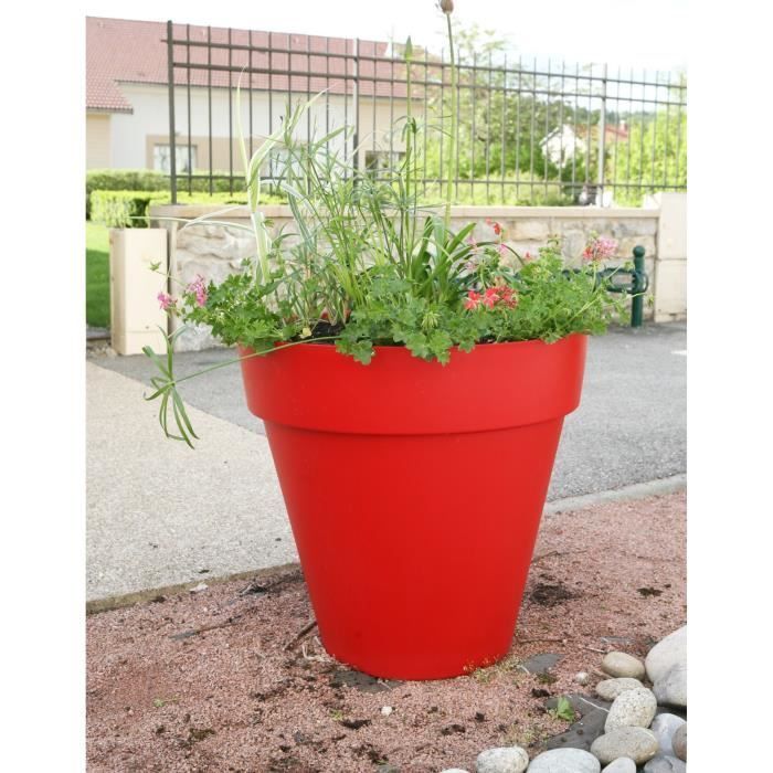 Vaso de flores - RIVIERA - Soleilla Redondo - Ø 39,2 x 35,8 cm - 25L - Vermelho