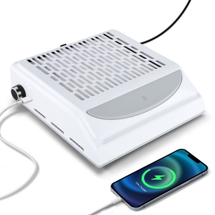 100W Aspirateur Manucure,Aspirateur de Table Ongle Avec Filtre, pour Nail Art ou Salon,Aspirateur de poussière amélioré