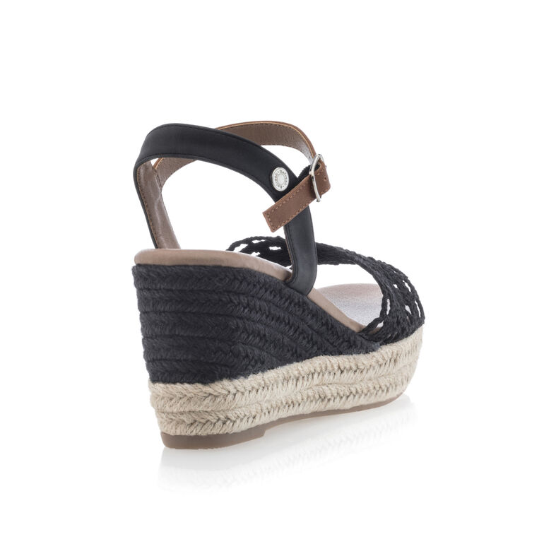 Zwarte espadrilles voor dames met touwzolen