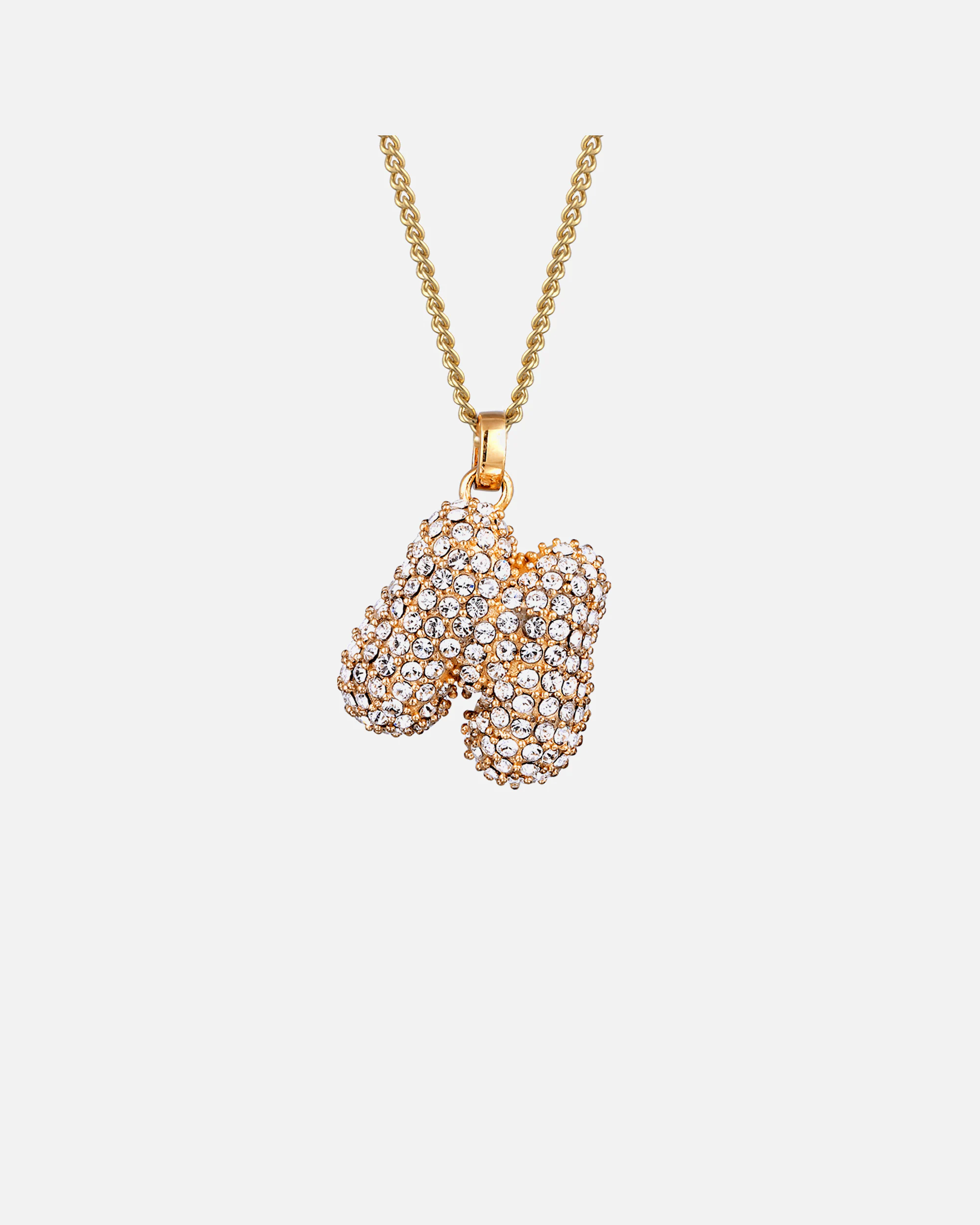 Elli Elli Collier Femme Lettre Pendentif Cristaux de Verre Xilion Cut Blanc 925 Argent Sterling Plaqué Or 45cm
