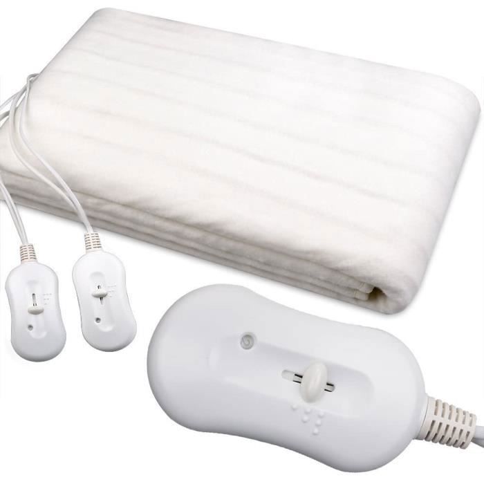 Protectores de colchón TSC - Manta eléctrica, calentador de cama, cubrecolchón doble con calefacción, control remoto, 3 ajustes de temperatura, 87339