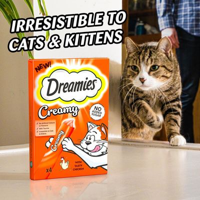 Dreamies Kremete Snacks med Smakfull Kylling