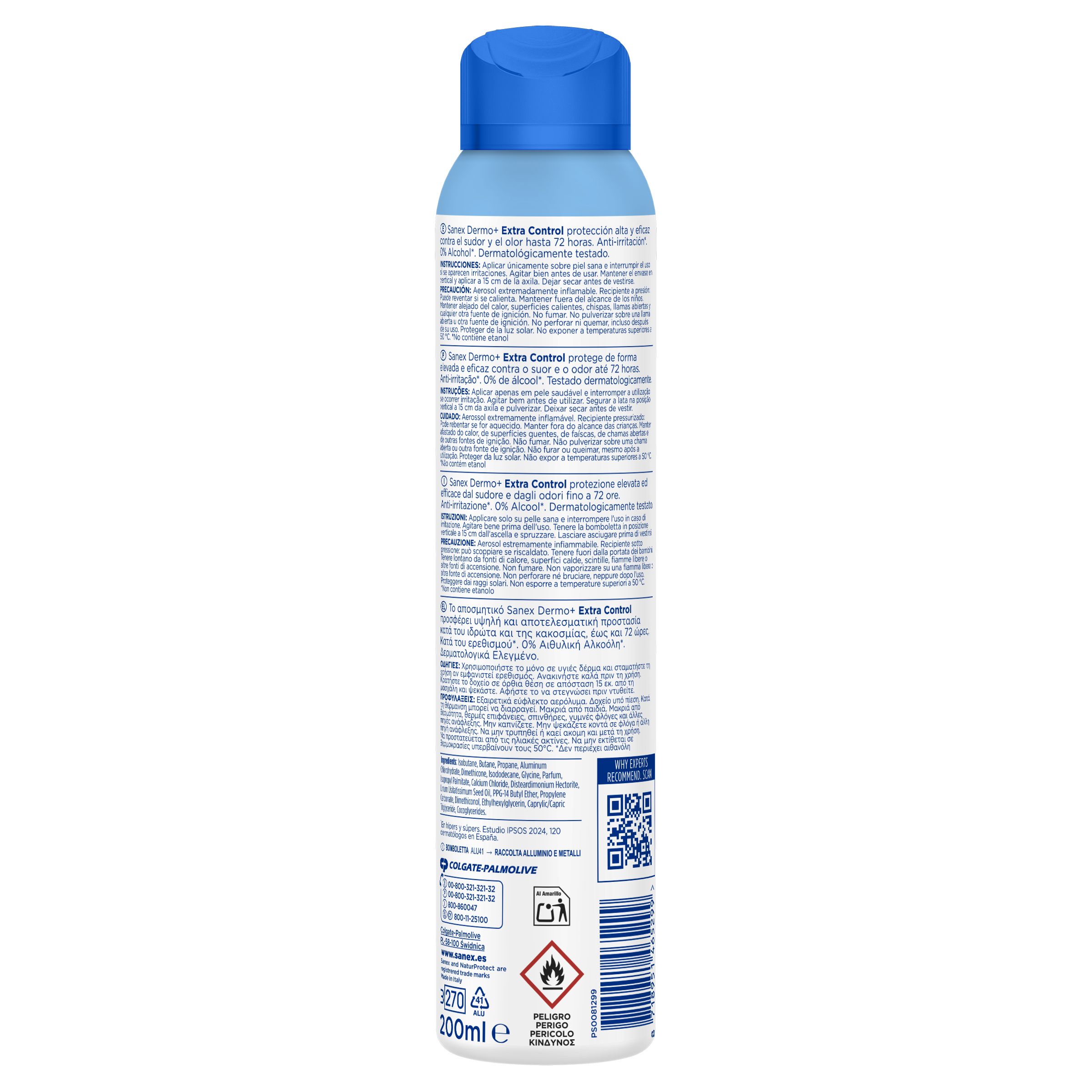 Dermo Extra Control dezodorants aerosolam 72 stundām Dezodoranti aerosola veidā