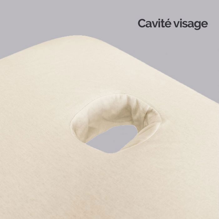 Drap housse de protection en éponge pour table de massage -Beige - Vivezen