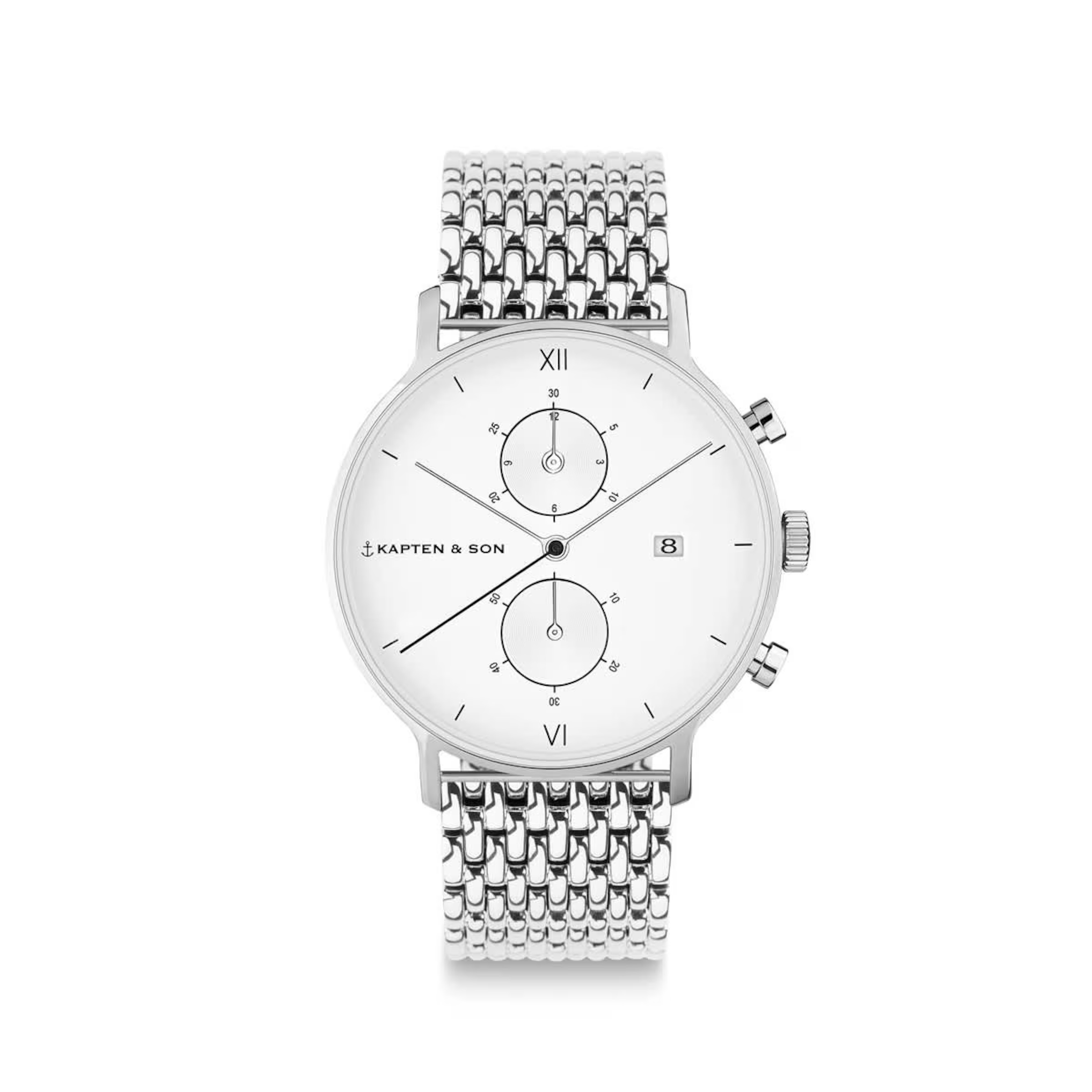Chrono Small Argent Tissé Acier