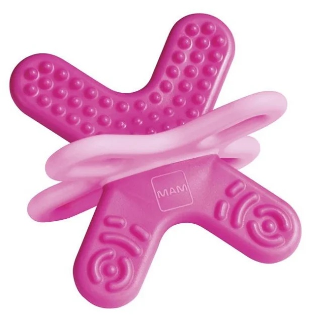 SUAVINEX Suavinex Beißring Stufe 2 + 4 Monate rosa Silikon Schmetterling