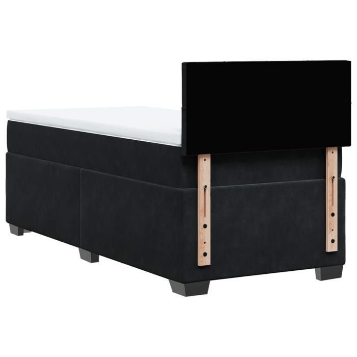 Struttura letto con materasso - Maison Exclusive - Nero - 80x200 cm - Velluto - Massimo relax