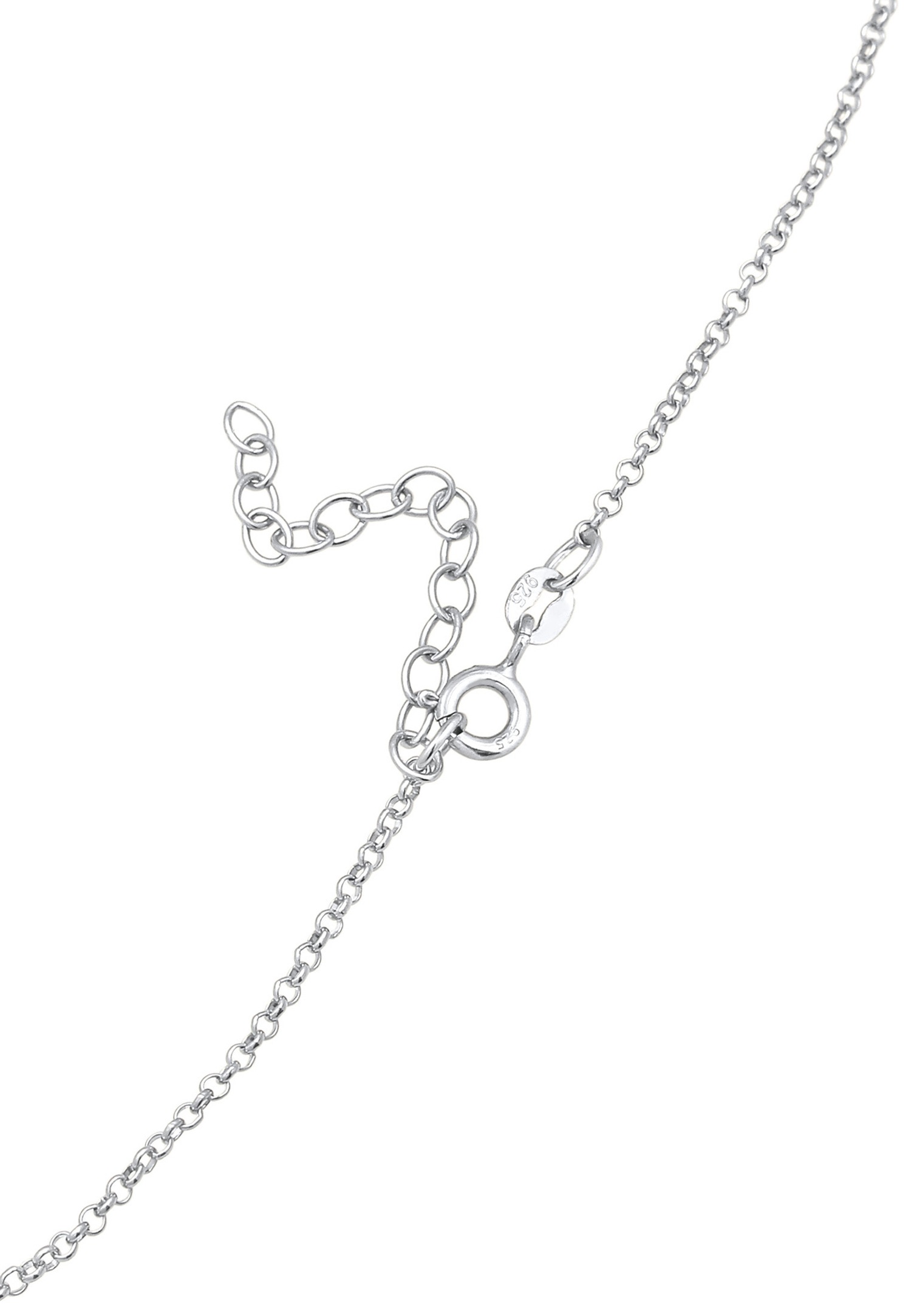 Elli Pendentif fleur cœur arc-en-ciel pour enfant avec cristaux et émail en argent sterling 925 plaqué or