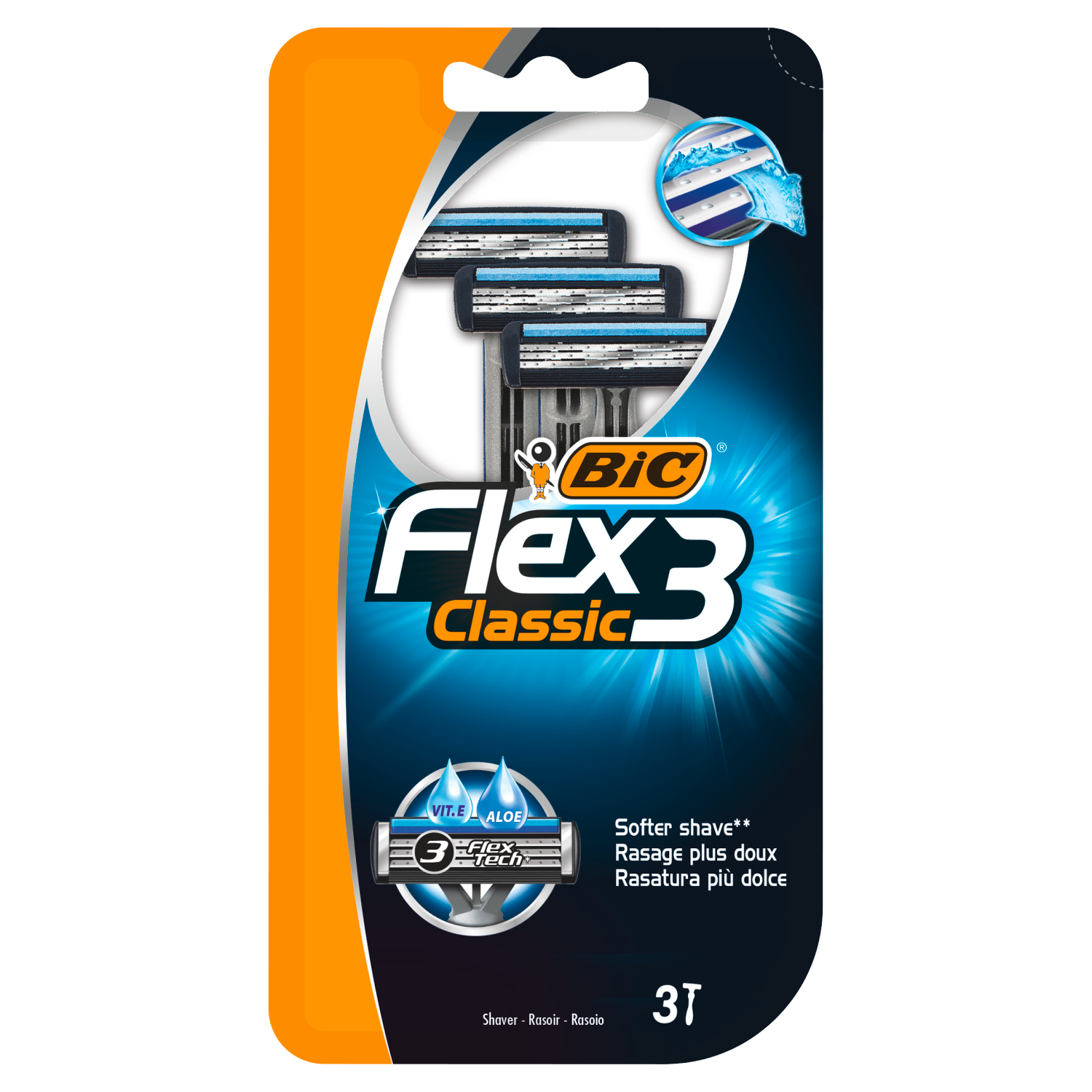 Bic Flex3 Comfort rakhyvlar i ett stycke, 3-pack