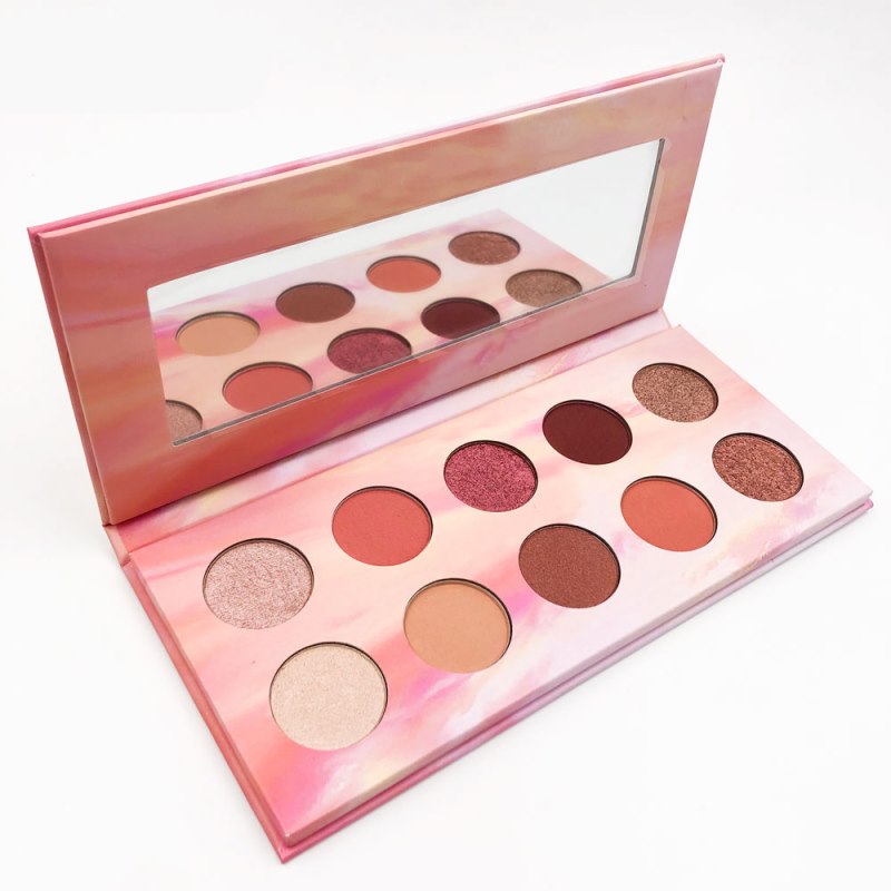 Merk oogschaduwpalet met zachte textuur, glinsterende matte glitters, droge en natte poeders, langdurige, gepigmenteerde oogschaduwcosmetica.