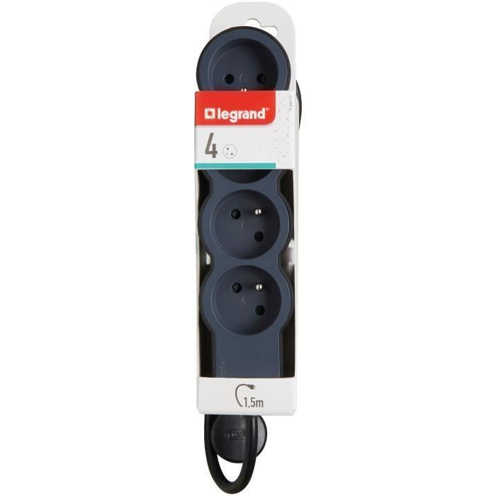 LEGRAND Multiprise FB 4x2P+T standard 1.5m 1mm² - Noir