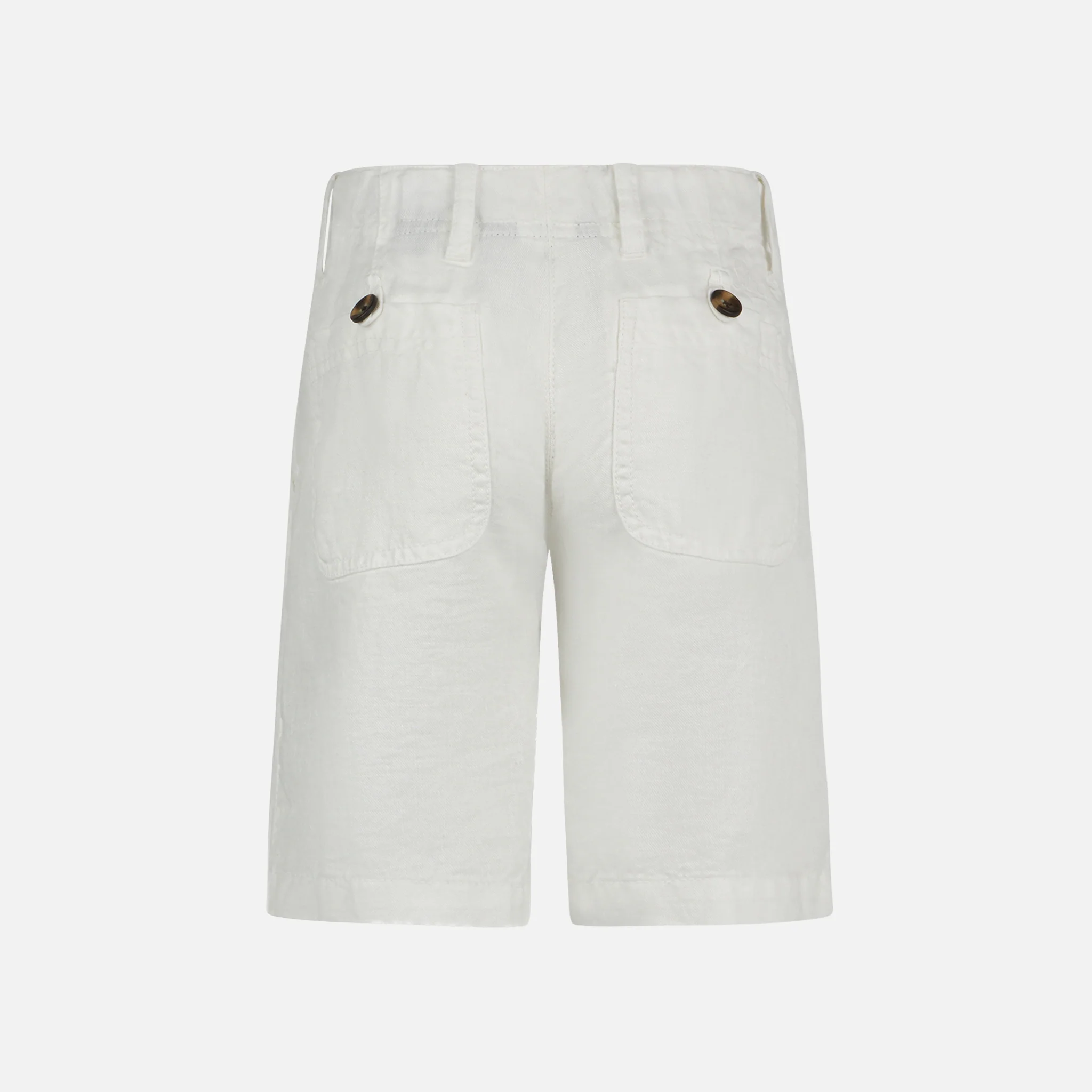Børnebermudashorts i hvidt hør
