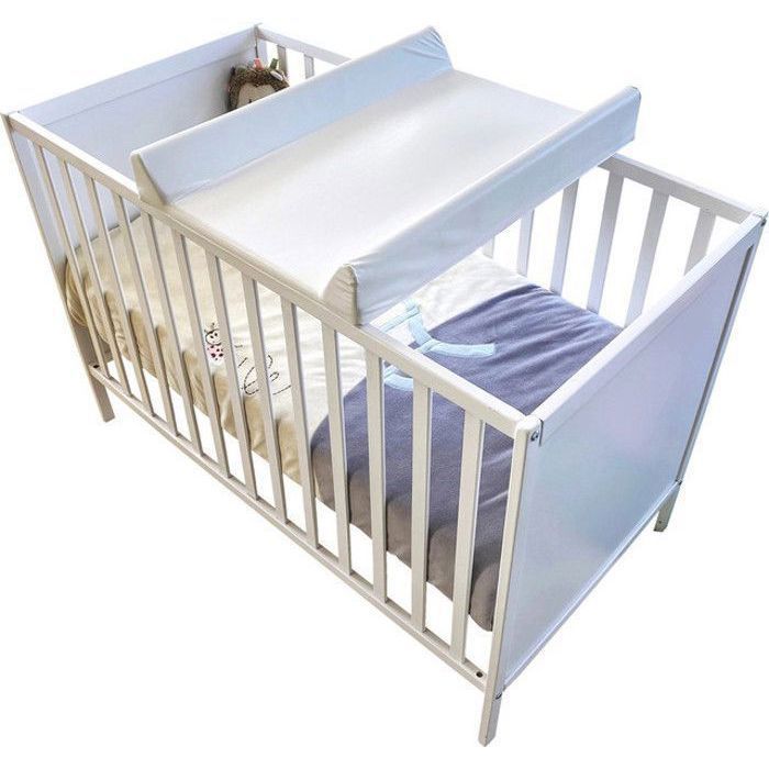 Stefano fashion - Matelas à langer - avec rebords - 70x50 cm - blanc - peut également être placé sur le lit