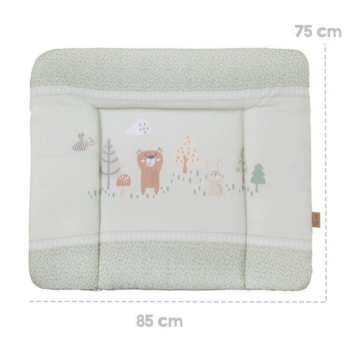 Cambiador - ROBA - WOODLAND BUDDIES - 85 x 75 cm - Bordes elevados - Estampado animal en verde pastel