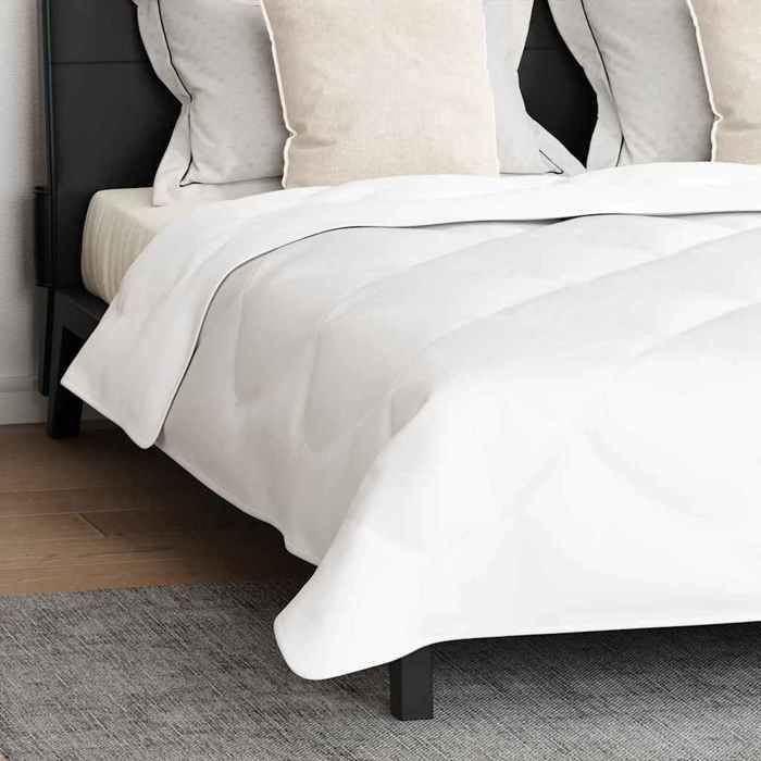 vidaXL Juego de edredón de invierno con almohada, 3 piezas, microfibra blanca, juego de edredón para dormitorio, edredón ligero 3377852