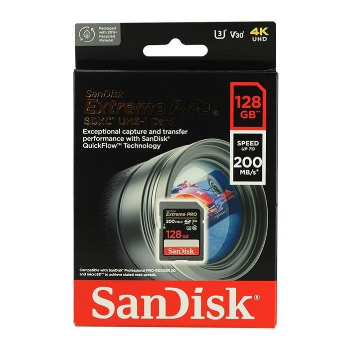 SanDisk Extreme Pro SDXC UHS-I U3 Class10 128GB Memory Card