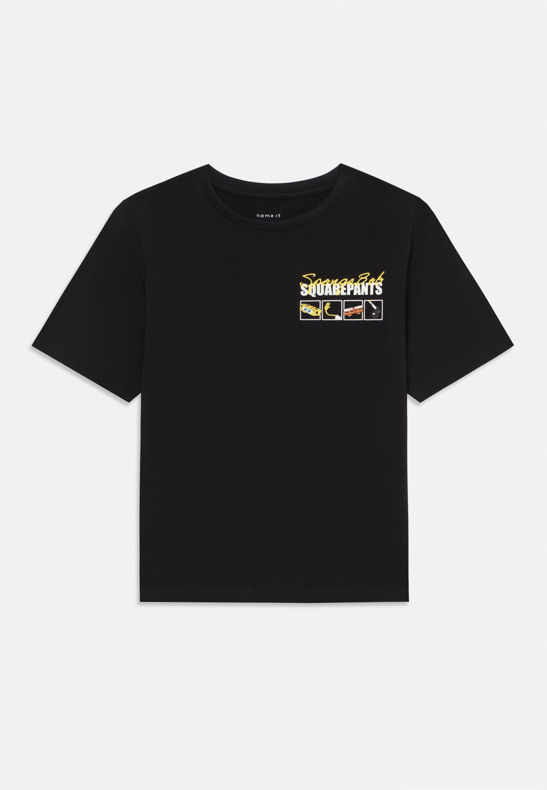 Noem het NKMJARL SPONGE BOX - T-shirt met print - zwart