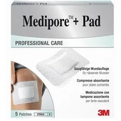 Sterile Verbandmatte 3M Medipore+Pad 5 x 7,2 cm, 5 Stück