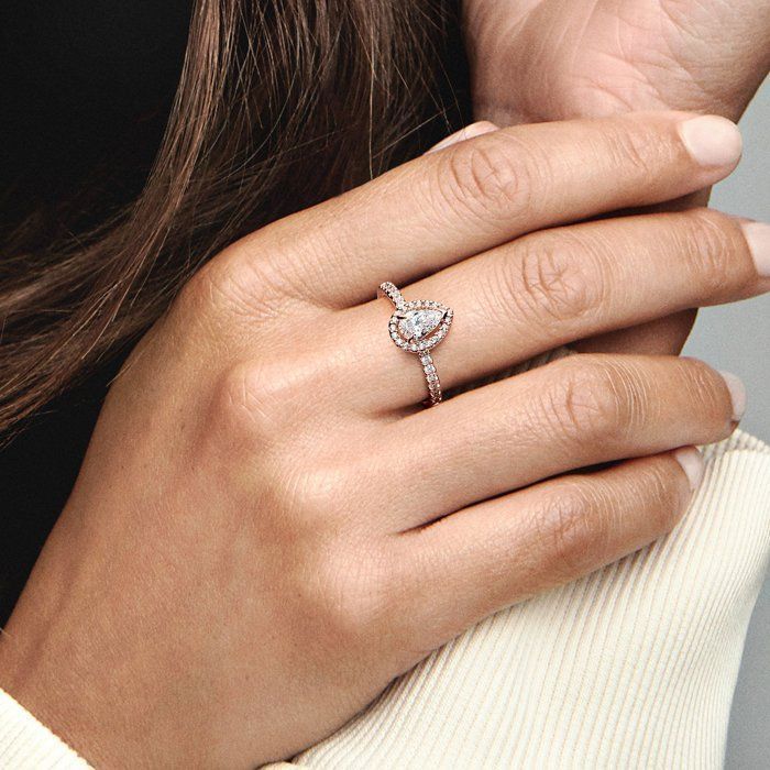 Anillo - PANDORA - 182835C01-52 - Oro rosa - Circonita cúbica - Talla 52