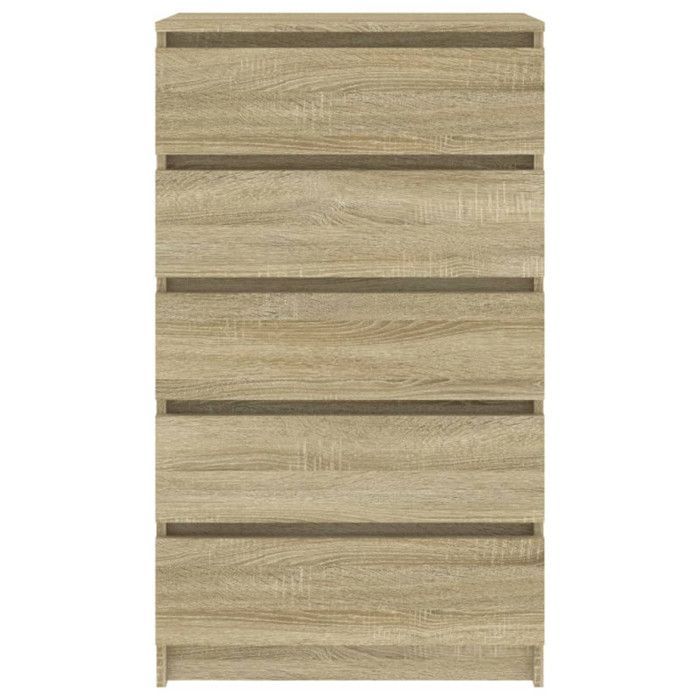 vidaXL Commode, Buffet avec 5 Tiroirs, Armoire de Rangement, Meuble de Salle de Séjour Chambre à Coucher, Moderne, Chêne 823019