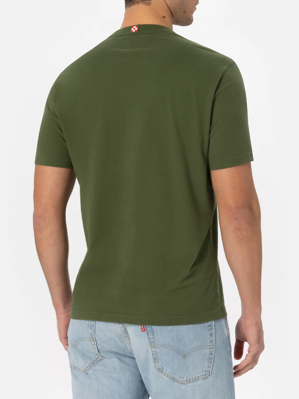Arnott heren T-shirt in legergroen met St. Barth-borduurwerk