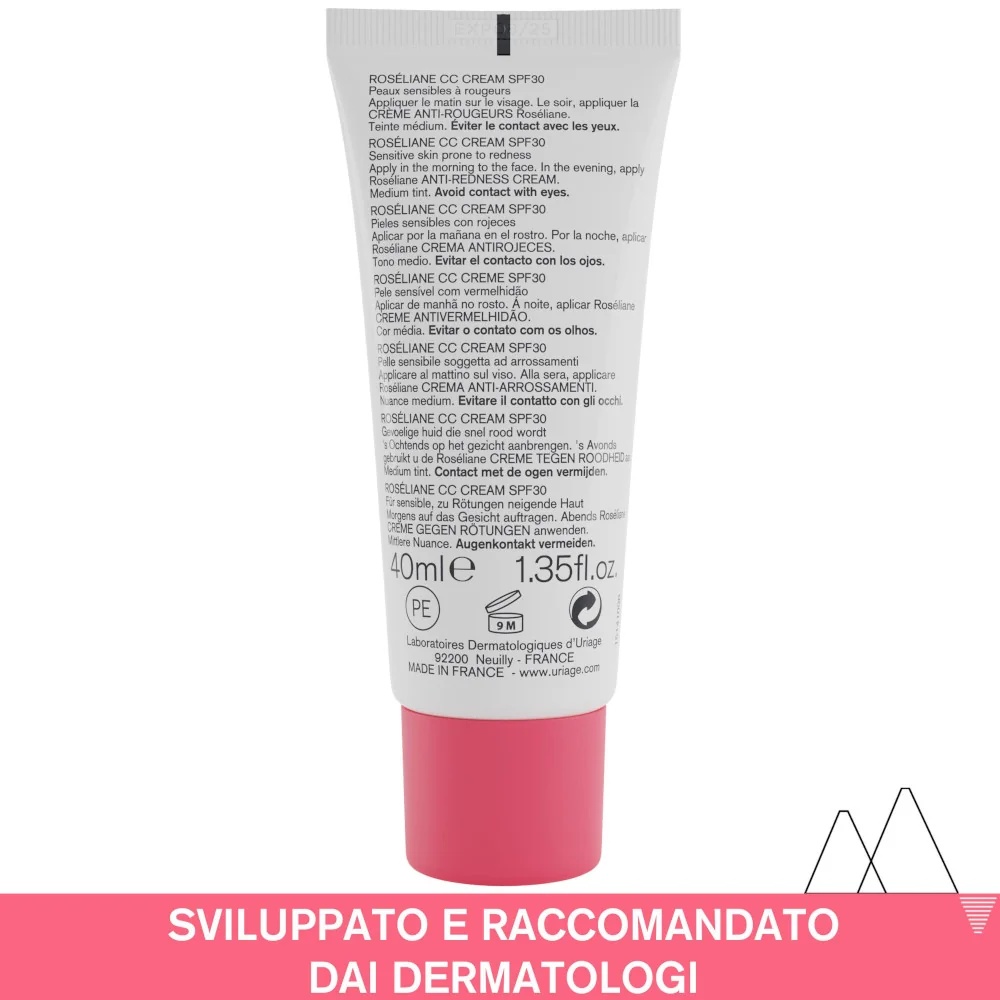 URIAGE Uriage Rosèliane CC kreem SPF 30 ühtlustav näokreem 40 ml ühtlustab nahatooni