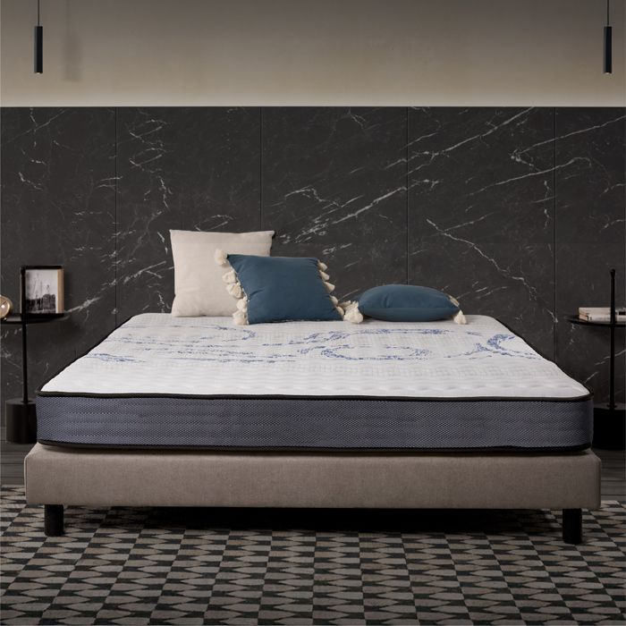 Matelas Naturalex Perfectsleep 140x200 cm - Blue Latex et Mousse HR,Mémoire de forme - 7 zones - Réversible