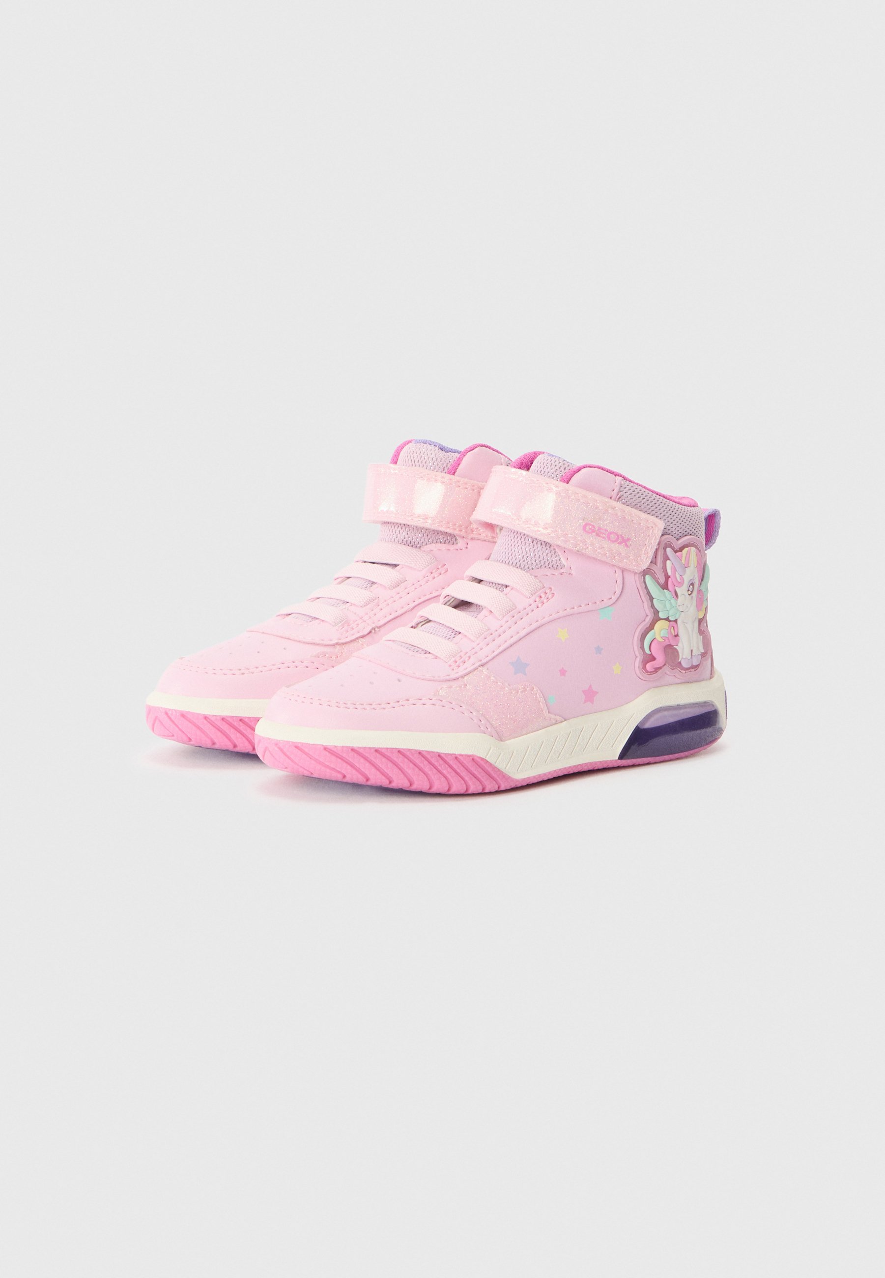 Geox J INEK - Hoge sneakers - roze/multicolor