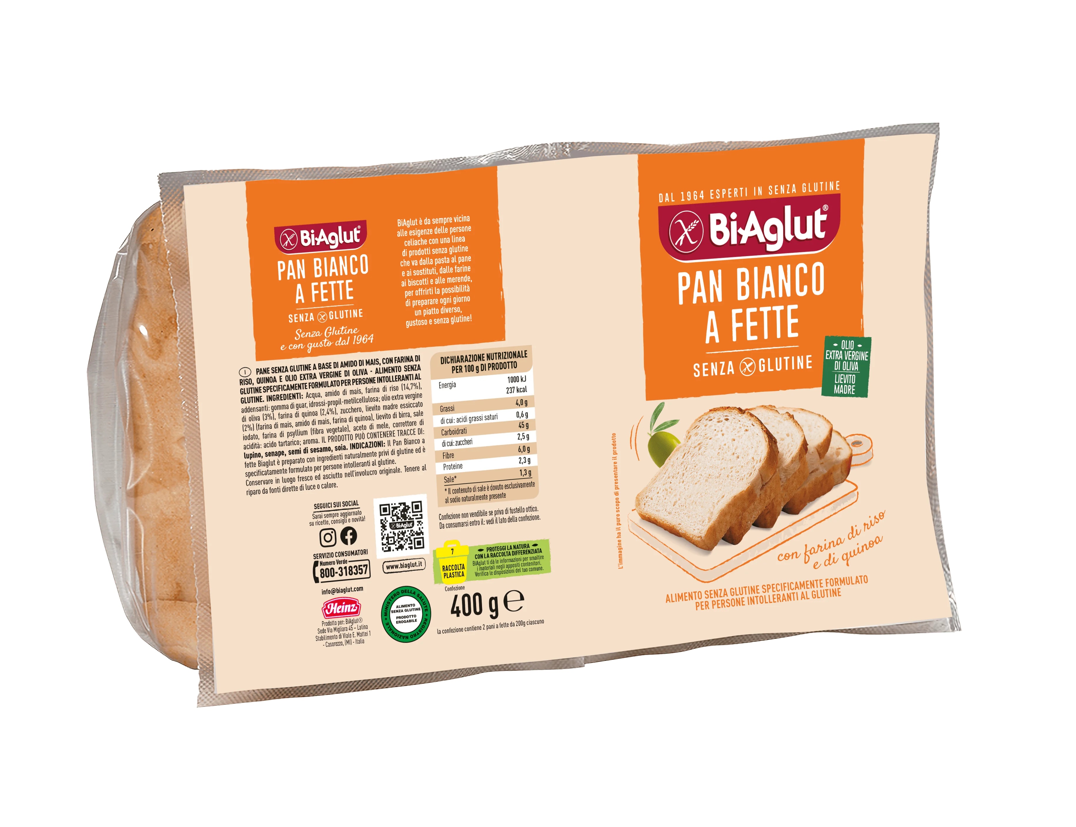 BIAGLUT Biaglut Pane Soff Tranches 2X200 g Sans Gluten