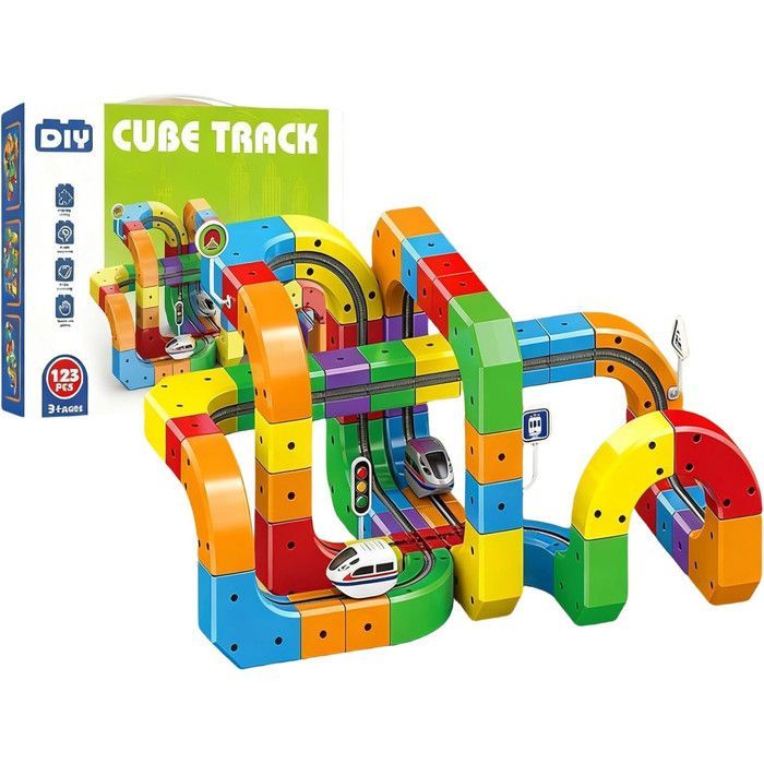 Tren eléctrico magnético de 81 piezas - Batería recargable USB de 120 mAh - Creatividad, educación y diversión familiar