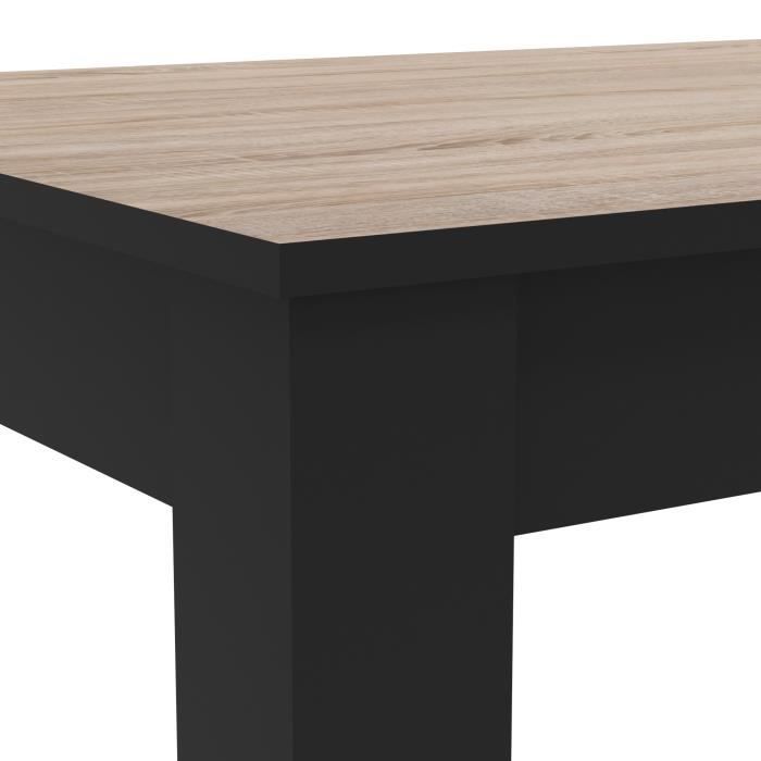 Conjunto de salón DEMEYERE: Aparador + Mesa alta + Vitrina - Acabado en roble cepillado - WAYNE