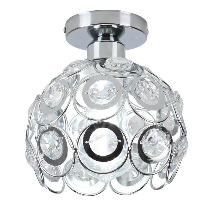 Plafonnier - SMOTOP - Métal & Cristal - 2x E27 LED - Ø17 cm