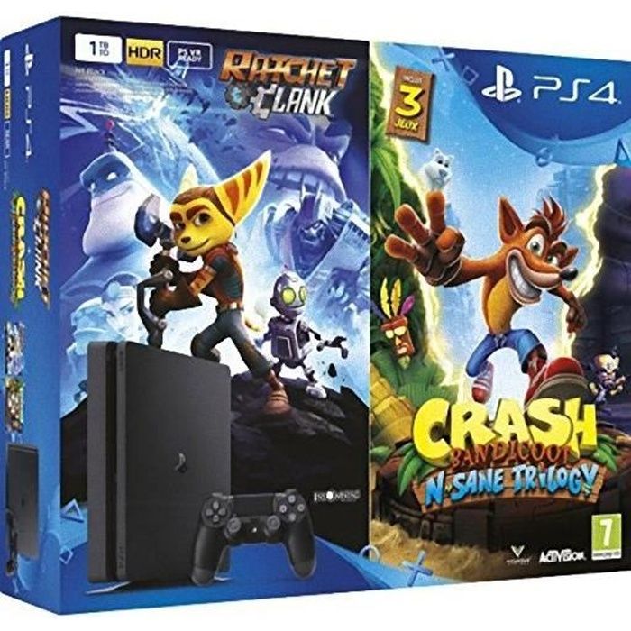 Consola doméstica - Sony - PS4 Slim - 1 TB - Ratchet & Clank - Crash Bandicoot: N. Sane Trilogy