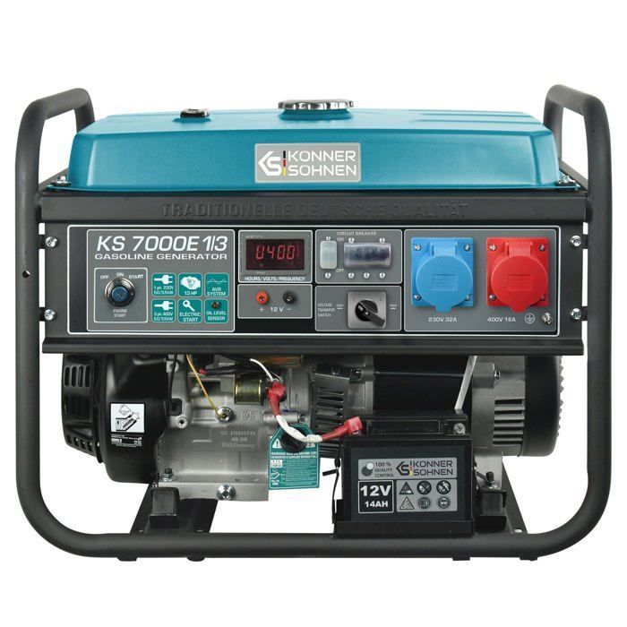 Groupe électrogène essence KS 7000E-1/3 - Konner & Sohnen - 5500W - Monophasé - Triphasé - Système VTS