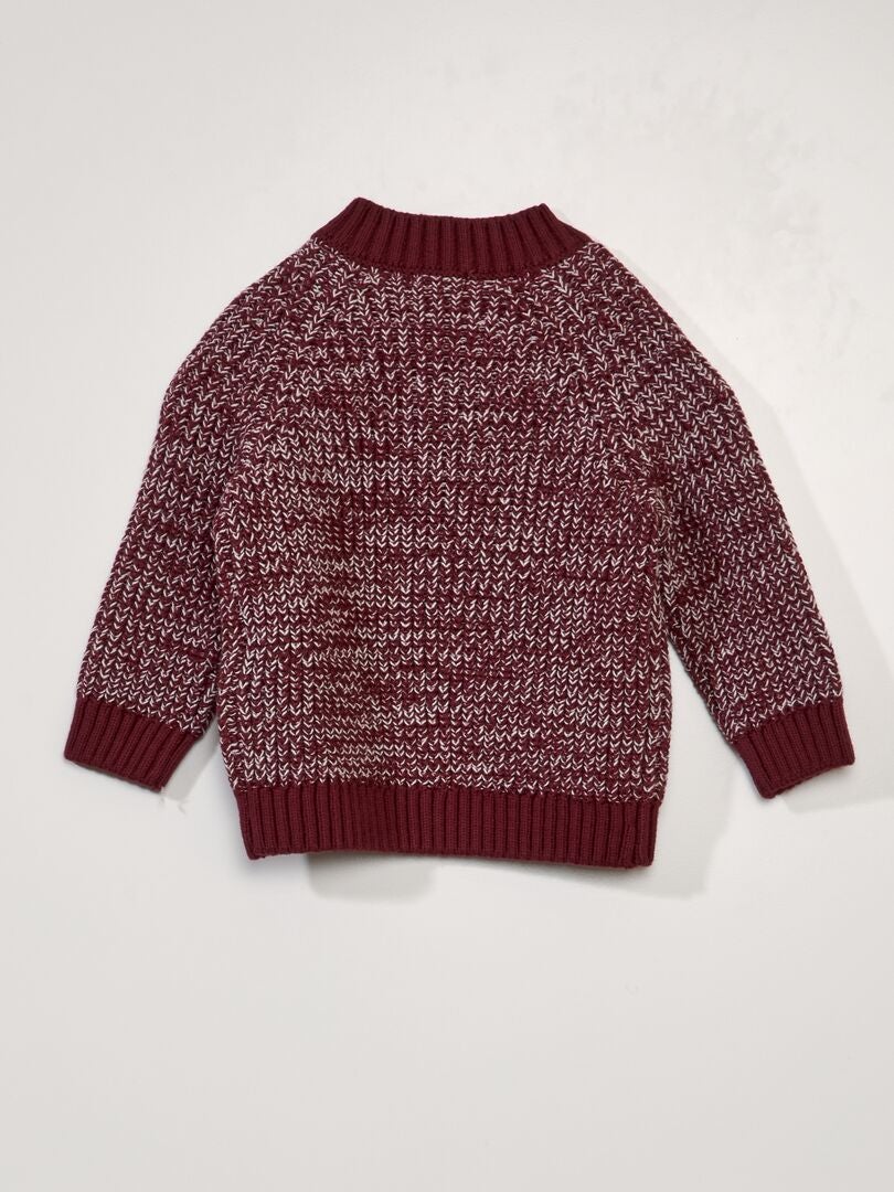 Suéter de malha mesclada - VERMELHO