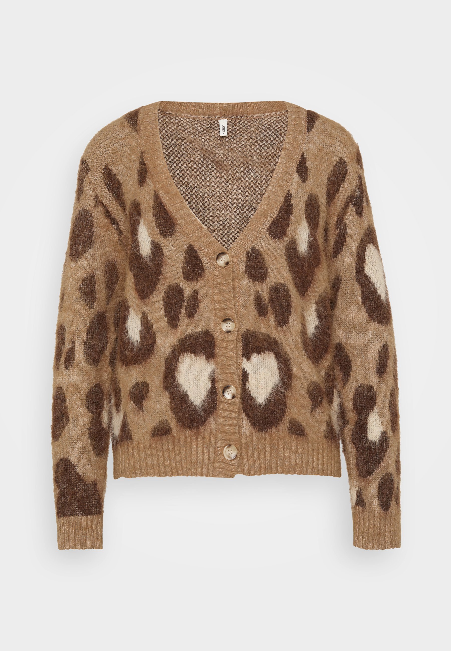 ONLY Tall ONLEDELIE LIFE V-HALS Cardigan - cacaocrème/kastanje/biscoffi melange