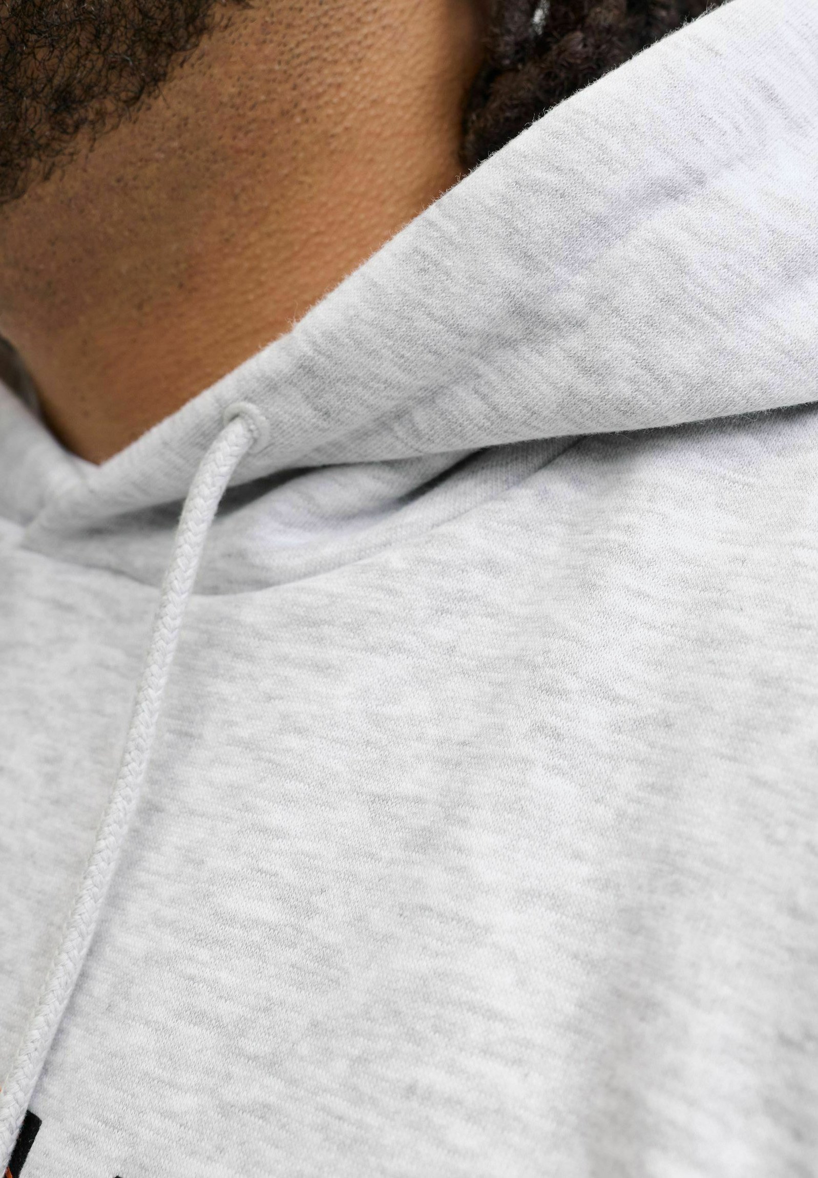 Felpa con cappuccio Jack & Jones PLUS SIZE LOGO - bianco mélange