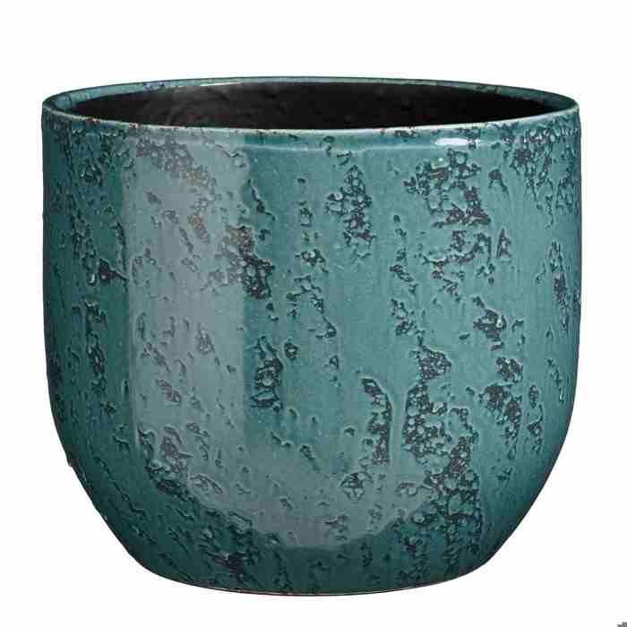 Maceta Sandro de Mica Decorations - 33x33x28 cm - Cerámica - Petróleo