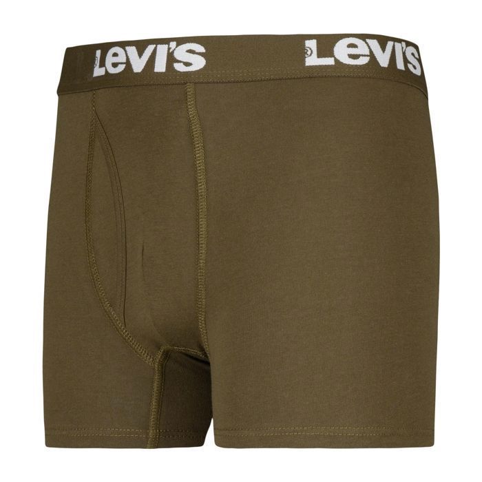 Pacote com 3 cuecas boxer Levi's Junior - Cáqui / Azul / Preta