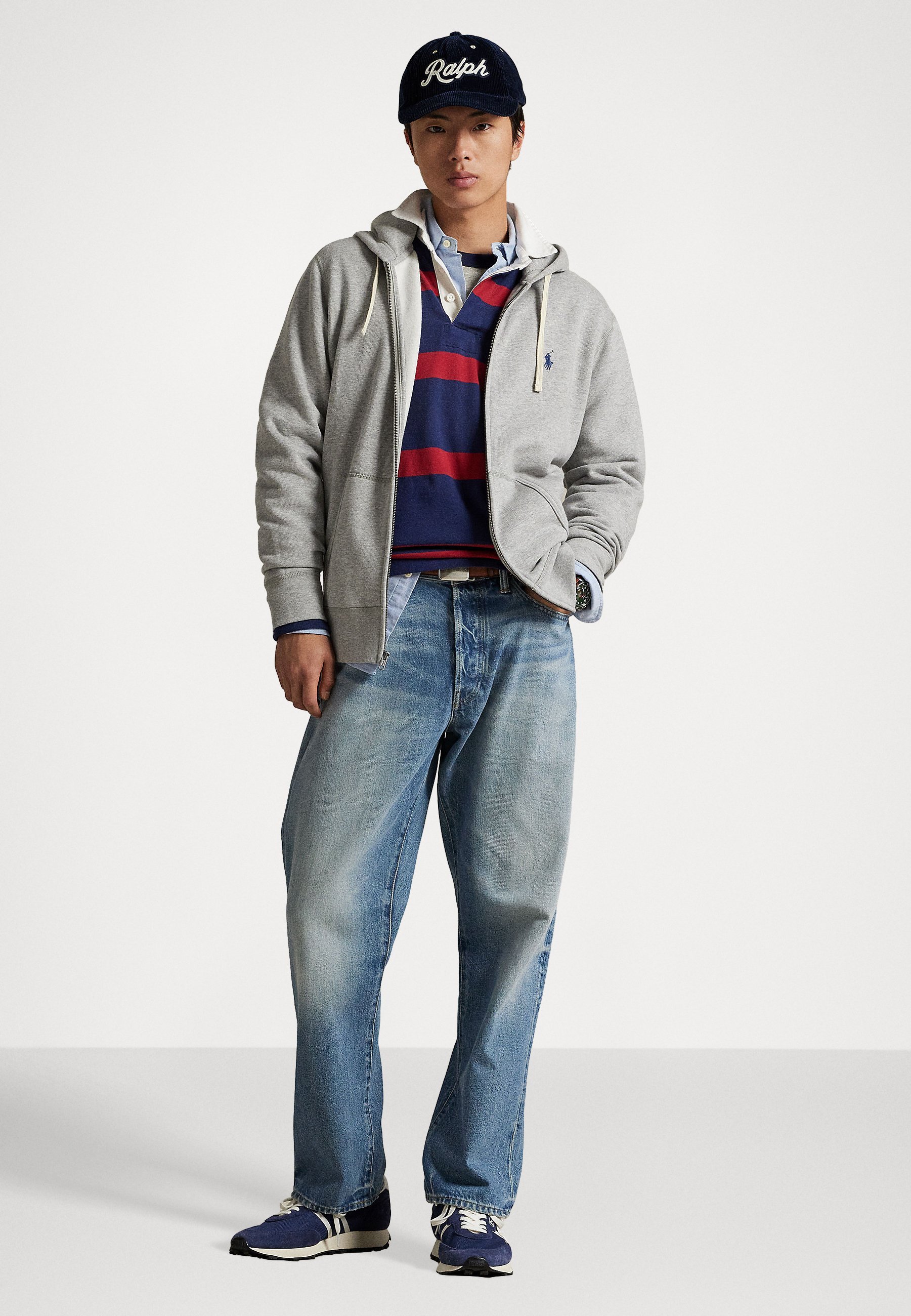 Sweat à capuche zippé Polo Ralph Lauren THE RL FLEECE - coloris Andover Heather