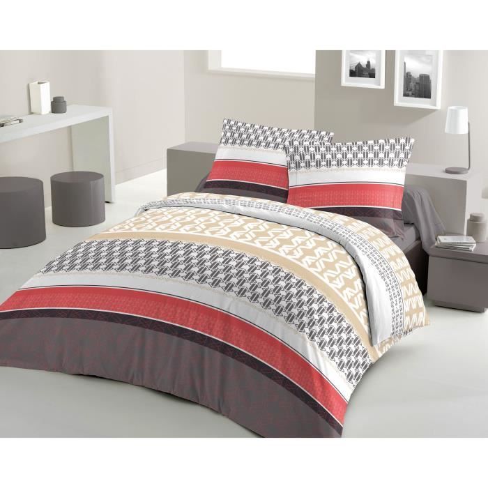 LOVELY HOME Cotton Duvet Cover Set BOOGIE Coral 220x240cm