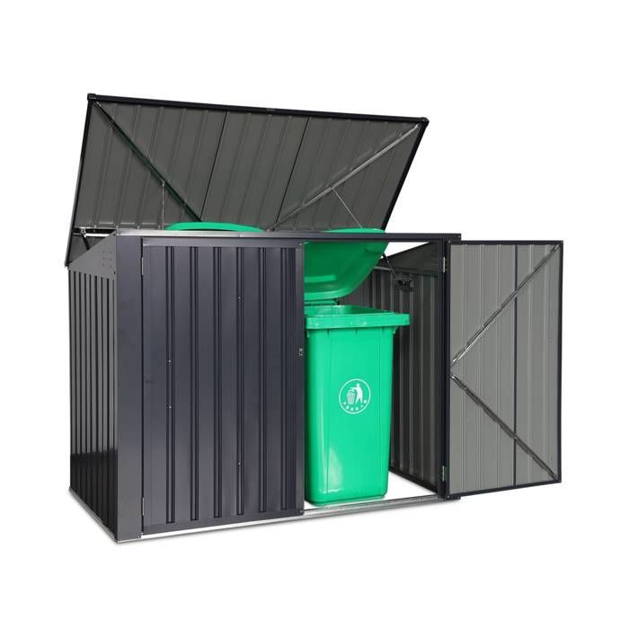 Caja doble para contenedores CAREMBAULT de 1,75 m² en acero galvanizado con kit de anclaje.
