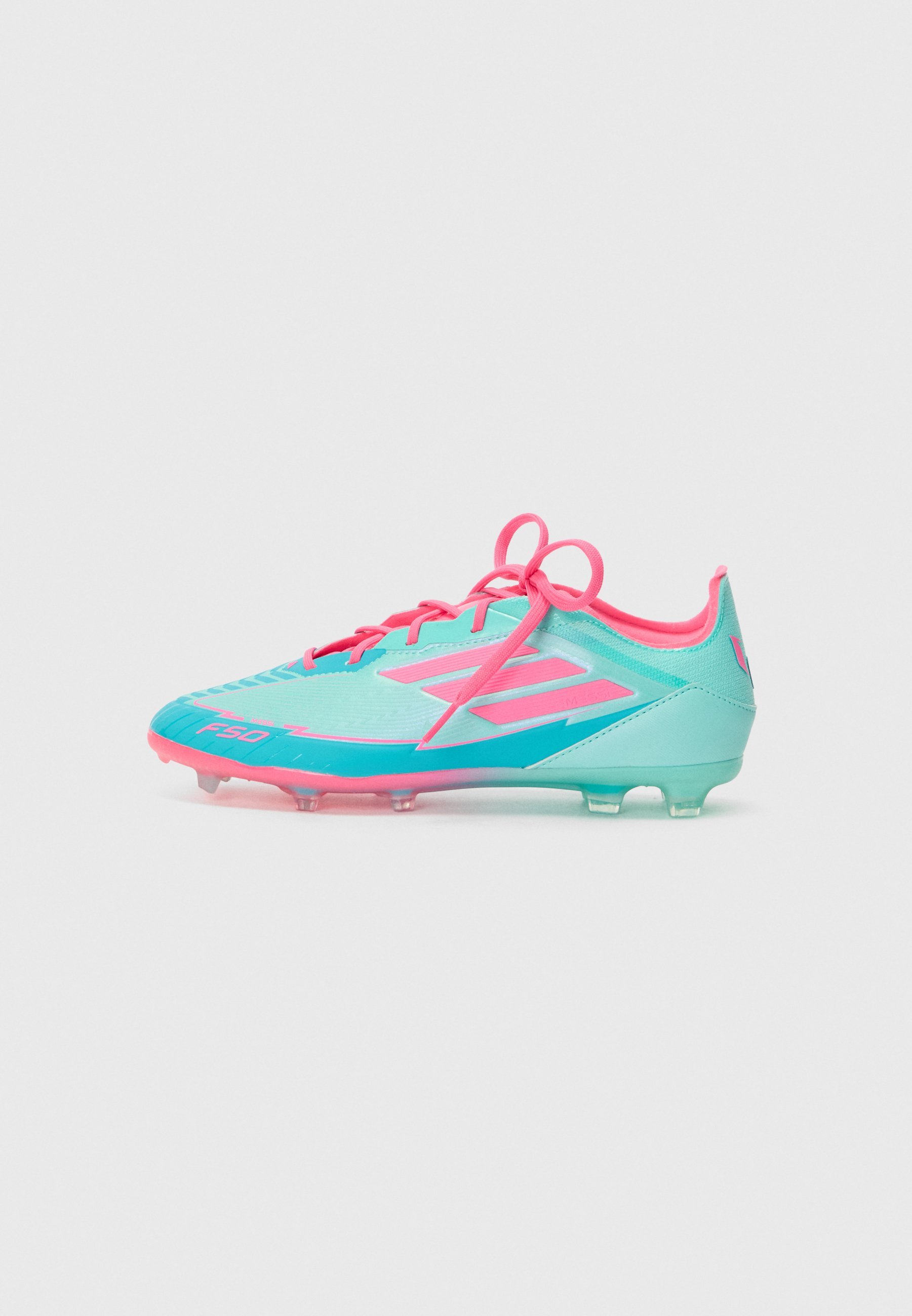 adidas Performance F50 ELITE MESSI UNISEXE - Chaussures de football pour terrain ferme - bleu turquoise/rose clair/cyan clair