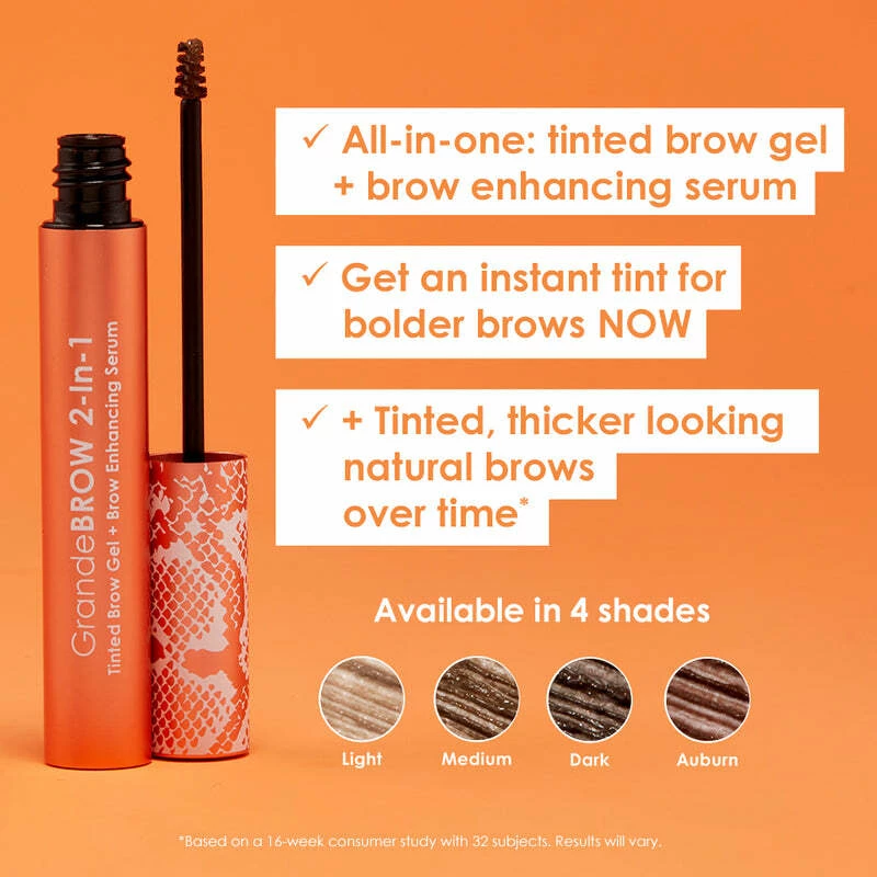 GrandeBROW 2 u 1 gel za obrve tamni - Grande Cosmetics