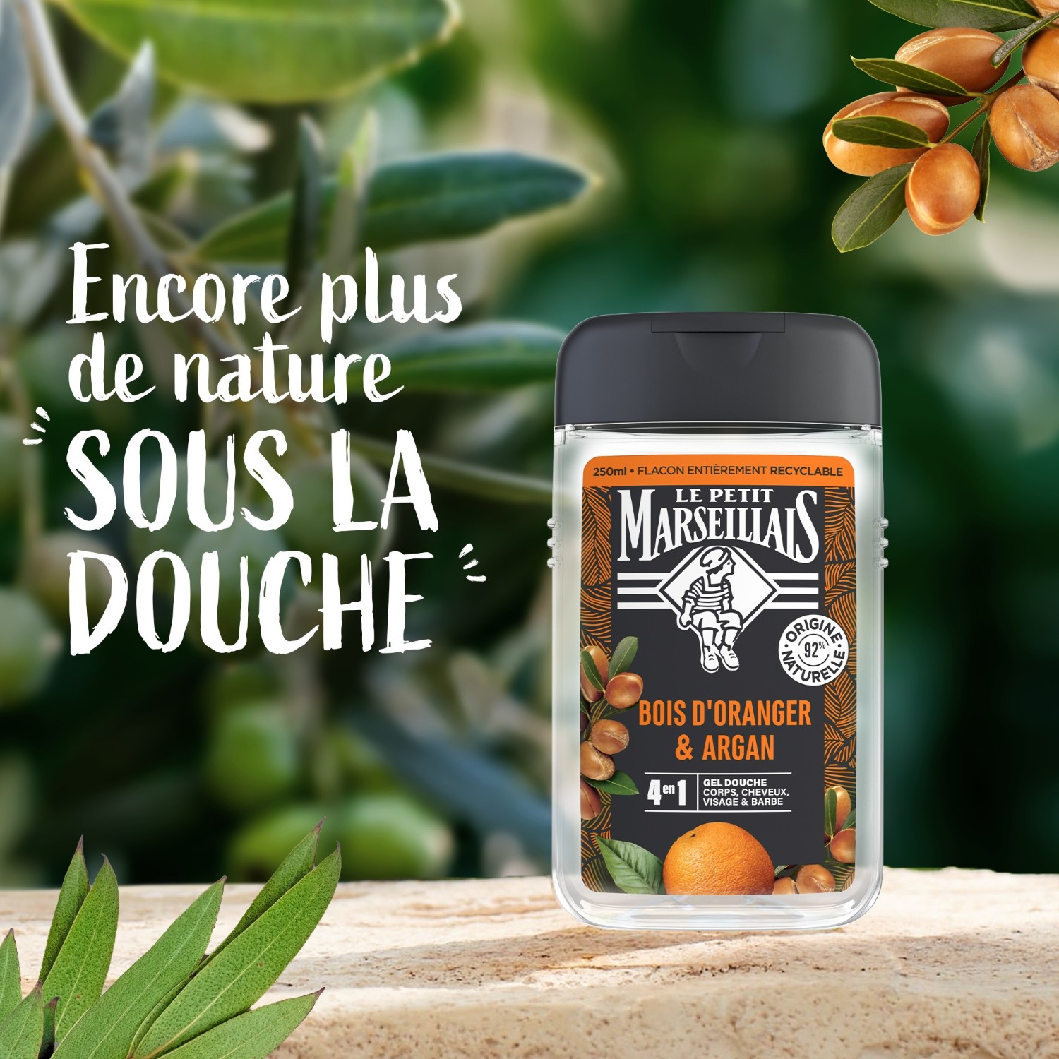 Le Petit Marseillais DOUCHE HOMME BOIS D'ORANGER & ARGAN