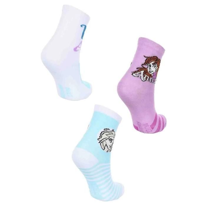 Juego de 3 pares de calcetines de algodón para niña con estampado de 