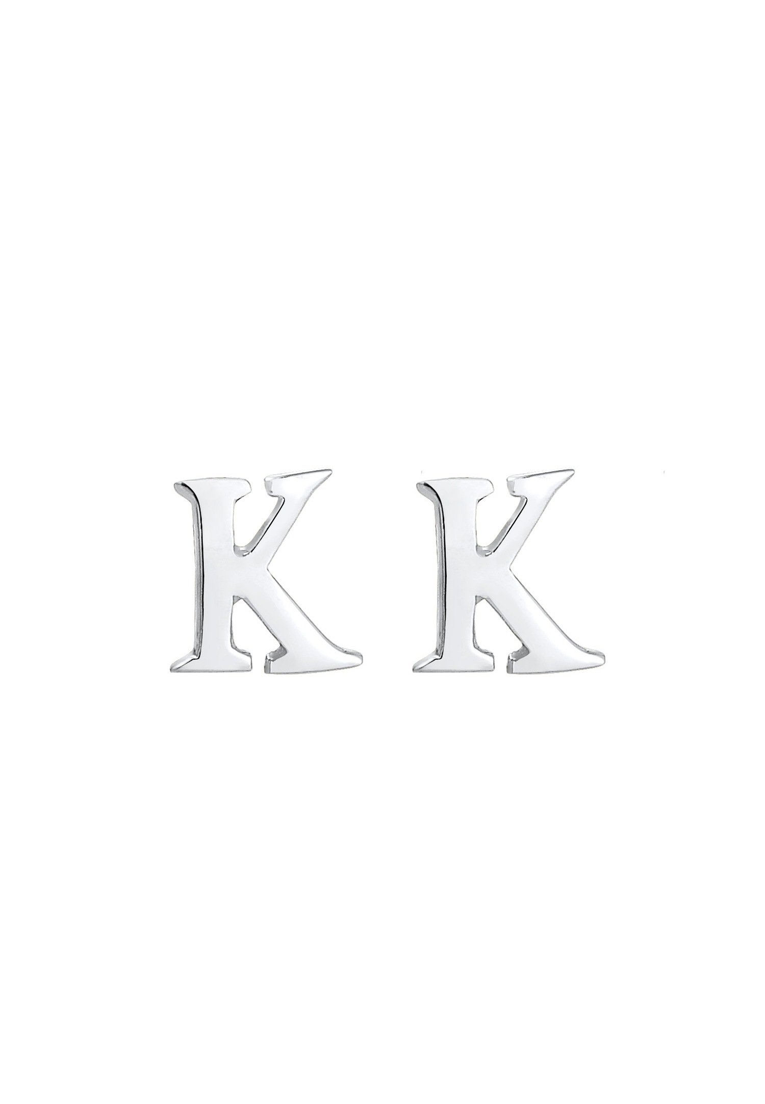 Elli Lettre K Clous d'Oreilles Femme - (925/1000) Argent